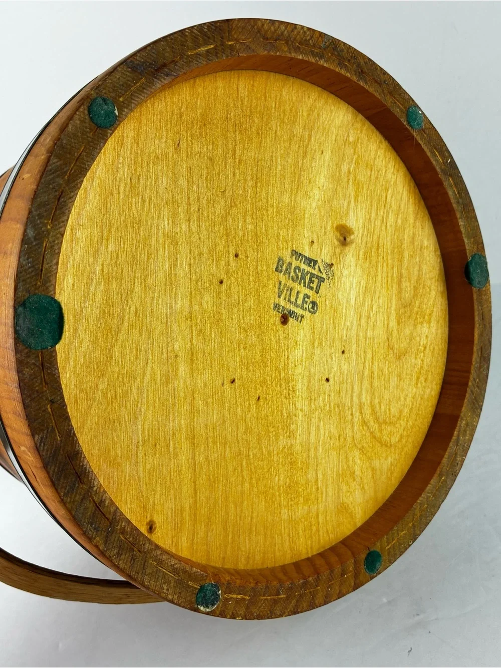 Basketville Putney Vermont Vintage 1960’s Wooden Sugar Ice Bucket Firkin